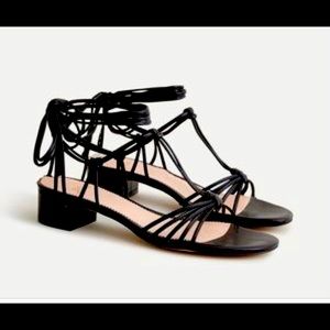 NWT Jcrew Leather Knotted T-strap sandal. Size 5.5